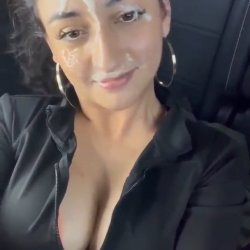 Sucking Dick In The Car And Cum Walk | blowjob public outdoor risky cumwalk cumshot facial titfuck